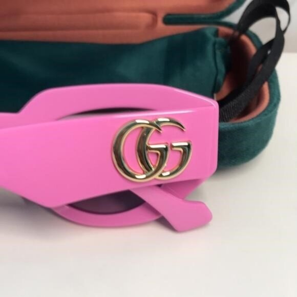 New Authentic ✨ Authentic Gucci GG1421S 004 Sunglasses – Pink Geometric Cat-Eye - Picture 12 of 12